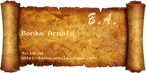 Benke Arnold névjegykártya
